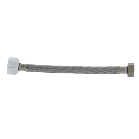 Jones Stephens 1/2in. FIP x 7/8in. BC x 9in Braided Stainless Steel Toilet Connector S04224